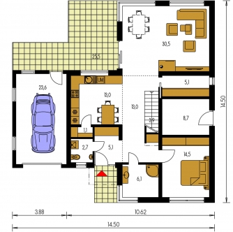 Plan de sol du rez-de-chaussée - CUBER 8